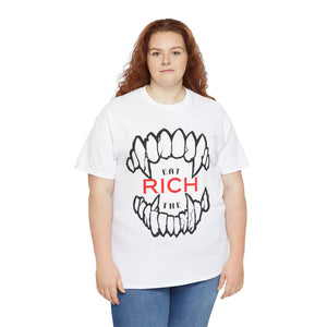 EAT THE RICH transparent Unisex Heavy Cotton Tee Printify