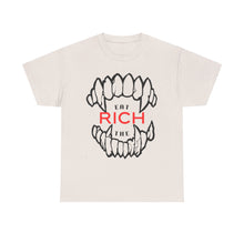 Load image into Gallery viewer, EAT THE RICH transparent Unisex Heavy Cotton Tee Printify