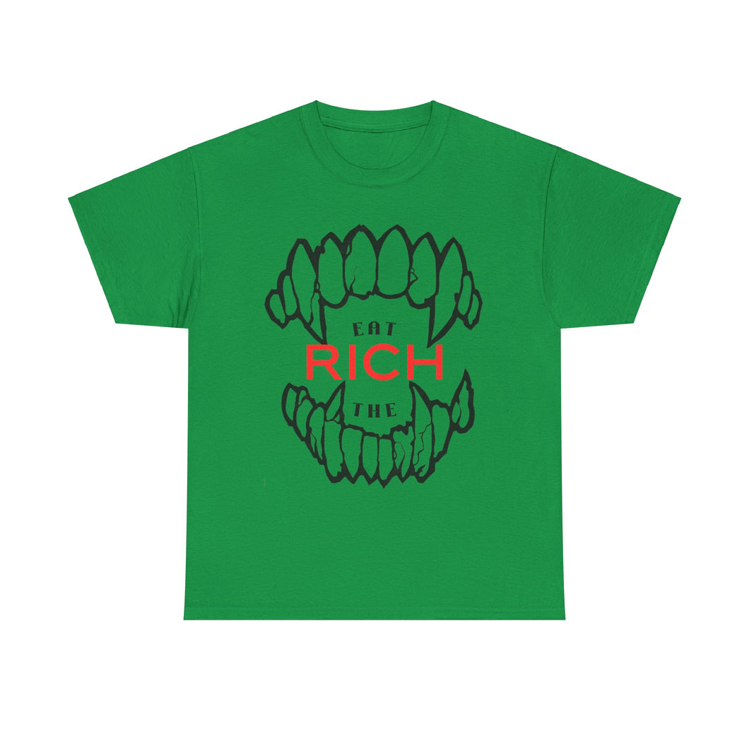 EAT THE RICH transparent Unisex Heavy Cotton Tee Printify