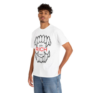 EAT THE RICH transparent Unisex Heavy Cotton Tee Printify