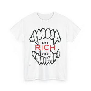 EAT THE RICH transparent Unisex Heavy Cotton Tee Printify