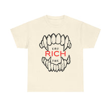 Load image into Gallery viewer, EAT THE RICH transparent Unisex Heavy Cotton Tee Printify