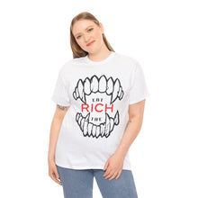 Load image into Gallery viewer, EAT THE RICH transparent Unisex Heavy Cotton Tee Printify