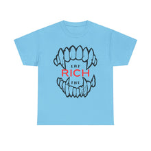 Load image into Gallery viewer, EAT THE RICH transparent Unisex Heavy Cotton Tee Printify