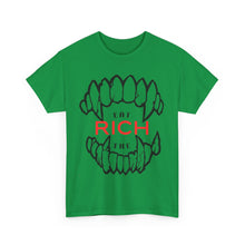 Load image into Gallery viewer, EAT THE RICH transparent Unisex Heavy Cotton Tee Printify