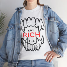 Load image into Gallery viewer, EAT THE RICH transparent Unisex Heavy Cotton Tee Printify