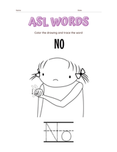 Load image into Gallery viewer, ASL WORDS DOWNLOADABLE COLORING BOOK Sent2Light